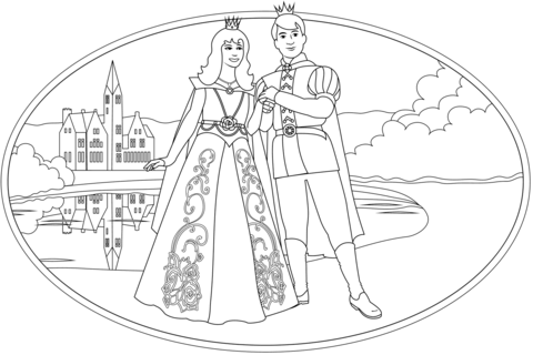 Prince And Princess Coloring Page